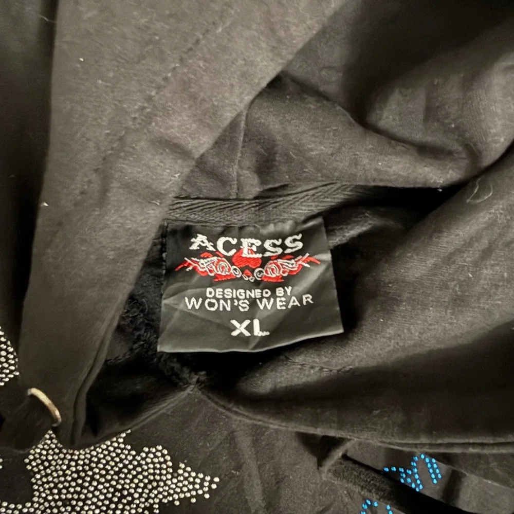 Acess Obama 44th President‎ Rhinestone Hoodie Black Mens XL Pullover Sweatshirt